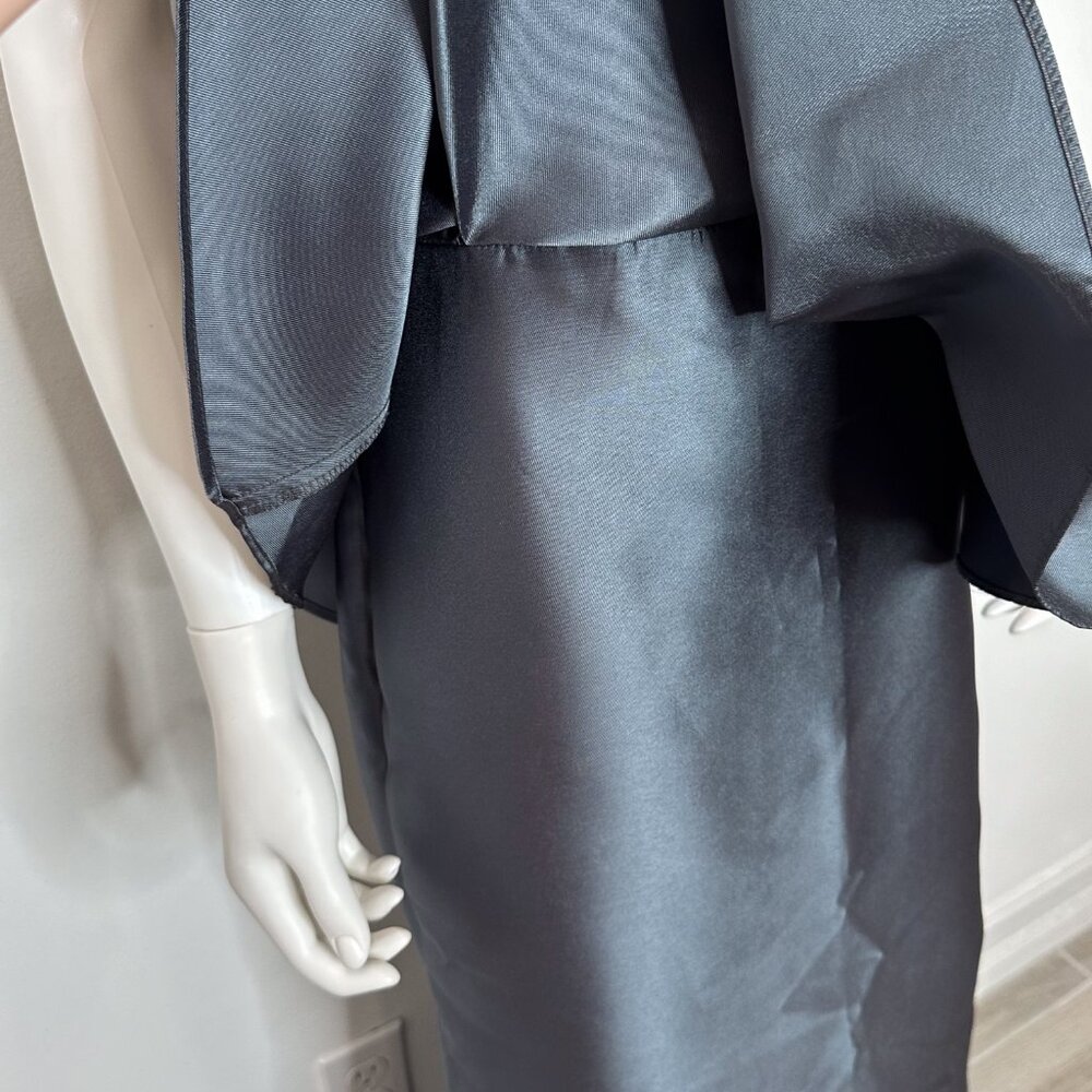 Alvina Valenta Maids Strapless Mikado Trumpet Gown Dress with Peplum Detail 9265 - Picture 8 of 16